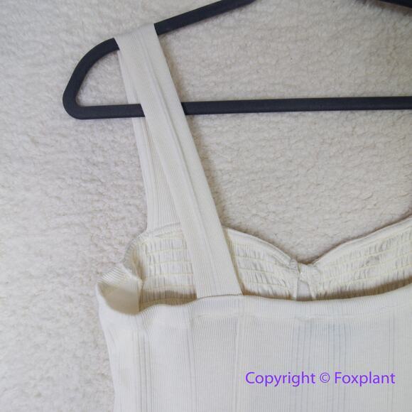 New!  FREE PEOPLE BEACH AVIVA RIBBED MIDI DRESS IN IVORY, size L - Picture 14 of 16